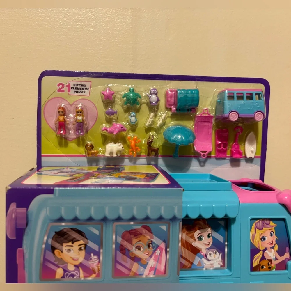 Pet Mobile Adventure Polly Pocket 21 Piece - Blue NEW! - Picture 3 of 10